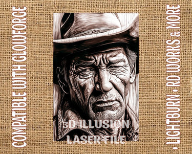 Old cowboy 3d illusion & laser-ready files - 3DWave.us